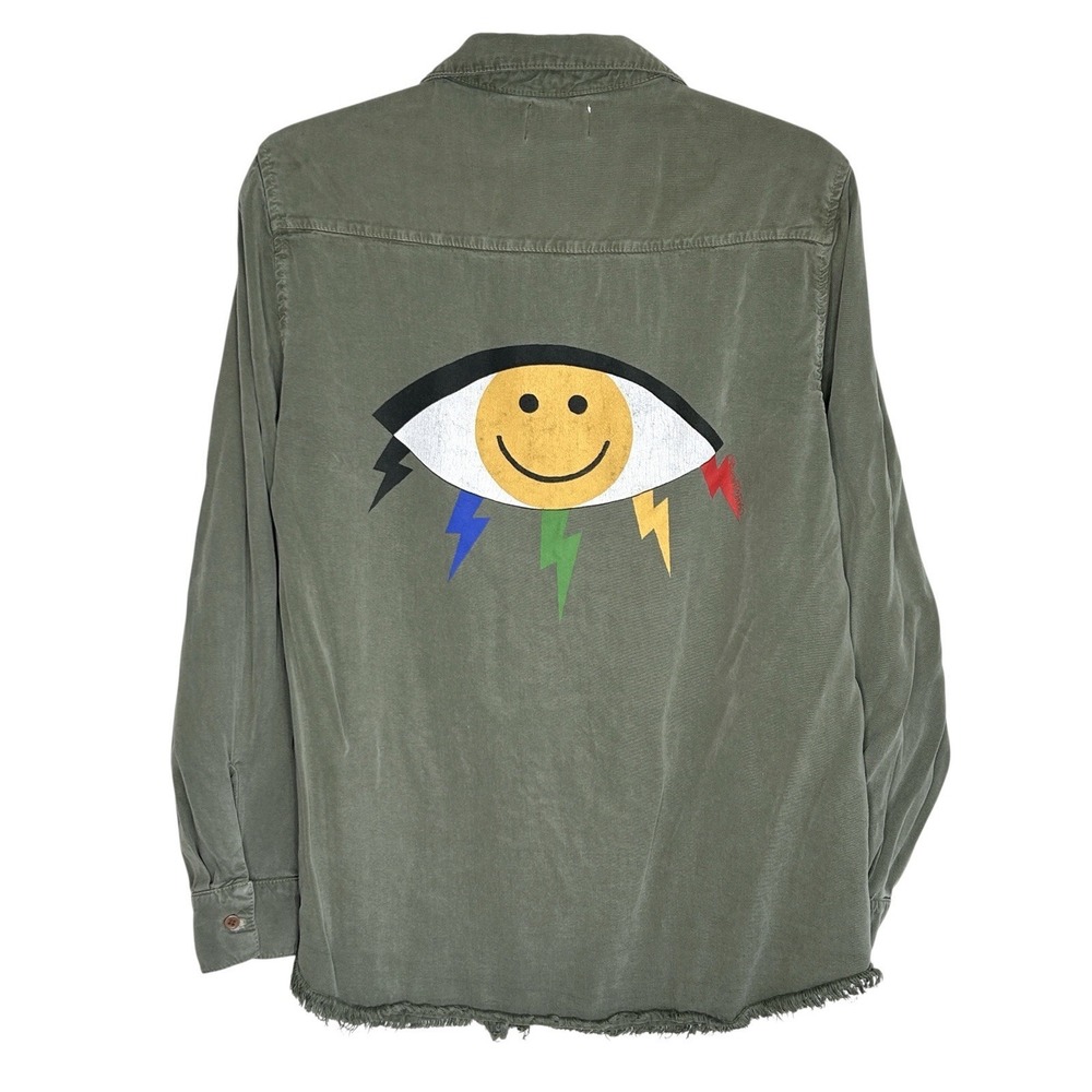 Lauren‎ Moshi Sloane Color Punk Happy Eye Shirt Boho L Y2k Indie Grunge Graphic